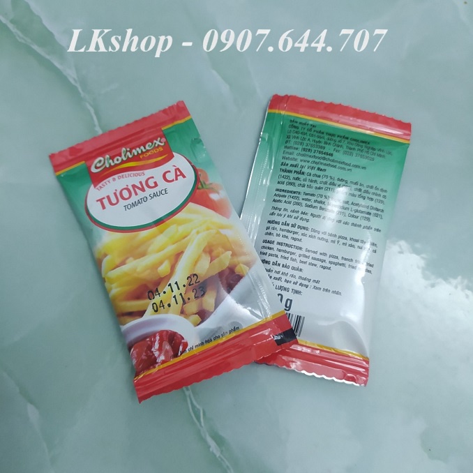 Bịch 50 gói 10g Tương cà Cholimex, Tương ớt Cholimex