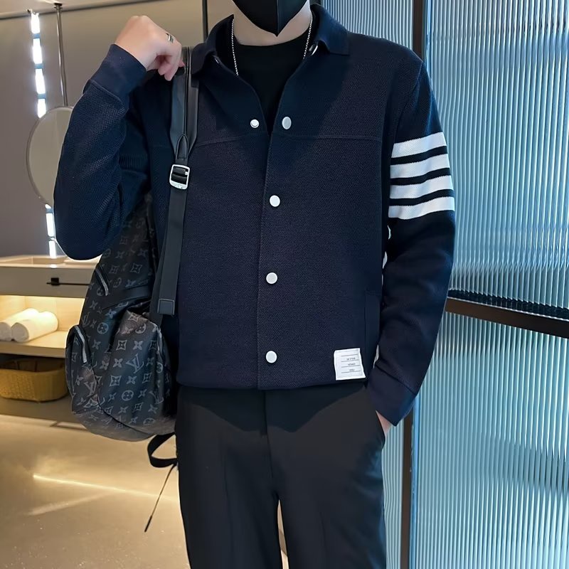 Áo Khoác Cardigan Dệt Kim Dáng Ôm Phong Cách Hàn Quốc Thời Trang Xuân Thu 2022 Cho Nam