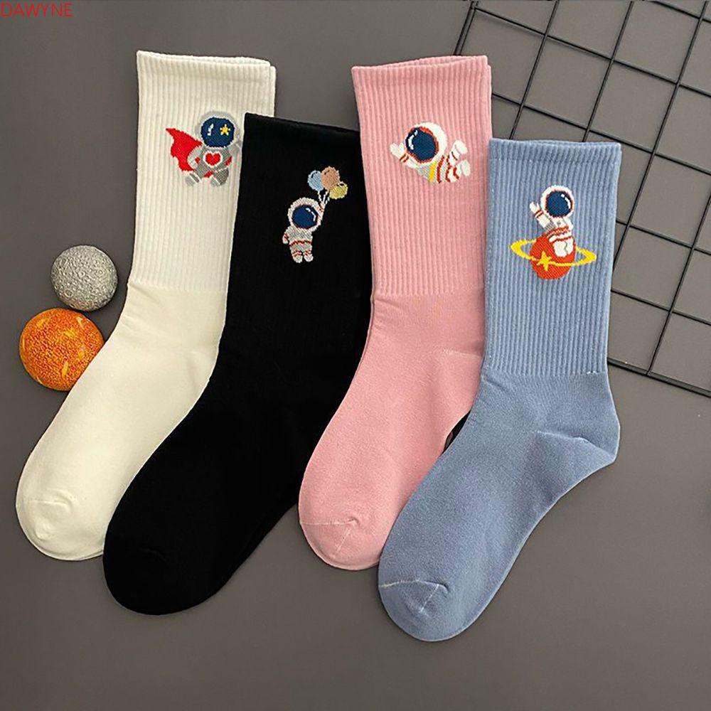 Dwayne Vớ Bắp Chân Cotton Họa Tiết Phi Hành Gia Phong Cách Harajuku Đáng Yêu Thời Trang Mùa Đông Cho Nam Và Nữ