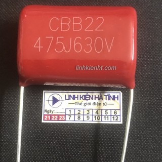 Túi 5 con cbb 630v 475j linh kiện tụ máy hàn 475j 630v tụ cbb 630v 475j loại tốt chân 30mm
