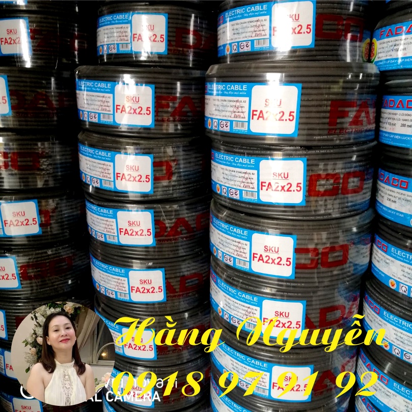 FA 2x1.0 1.5 2.5 4.0 6.0 - 10 MÉT - CÁP PHA 2 RUỘT ĐỒNG MỀM Cu/PVC/PVC 300/500V - CÁP ĐIỆN FADACO