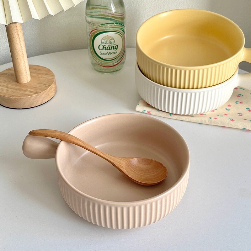 Tô sứ có tay cầm bảng màu pastel Hàn Quốc Bonmi Decor