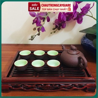 Khay trà giả gỗ sang trọng hình chữ nhật kích thước 35*23cm bền đẹp, giá rẻ