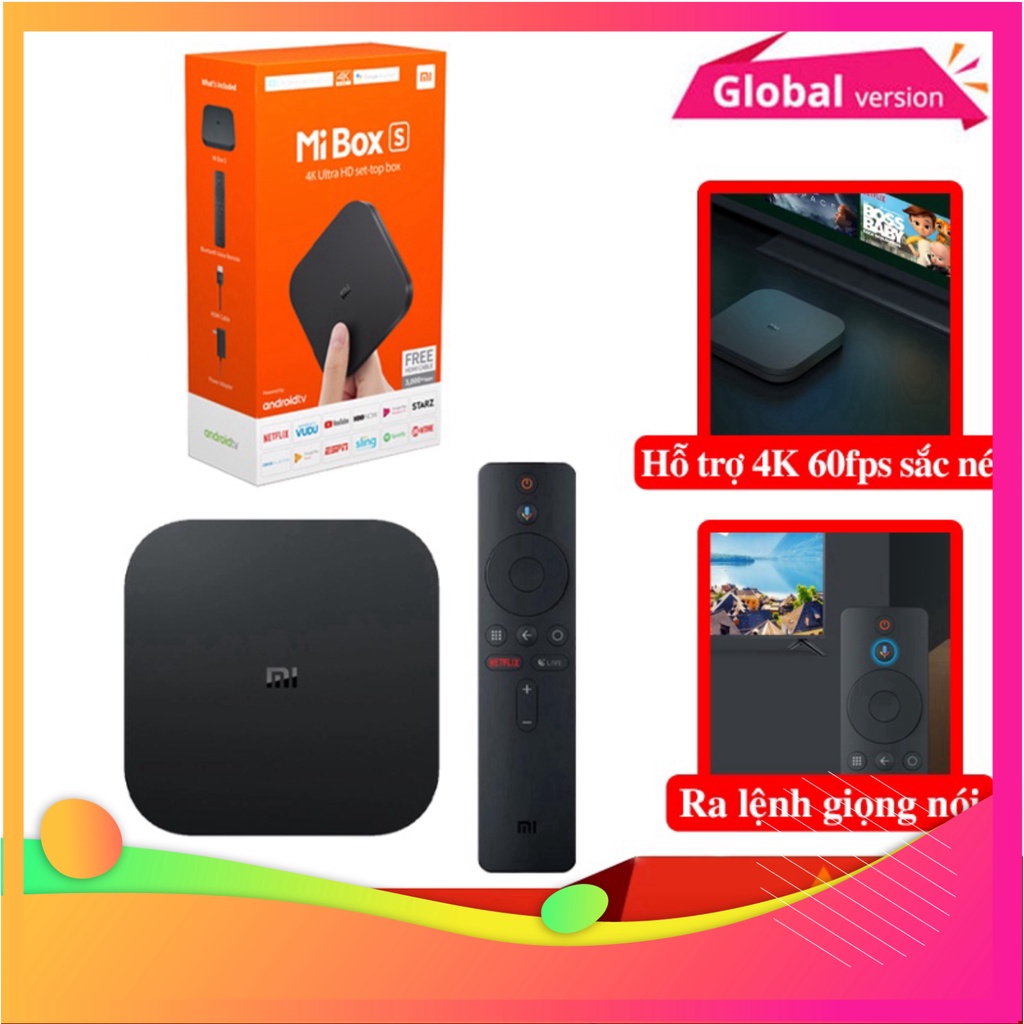 Android Tivi Box Xiaomi Mibox S 4K (Android 8.1) Tiếng Việt XẢ BANH NÓC