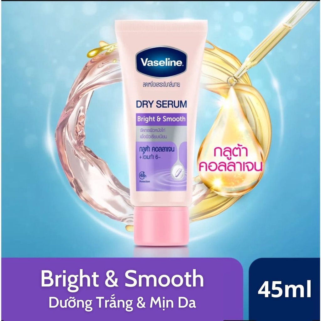 Serum Dưỡng Trắng Da & Khử Mùi Vùng Nách Vaseline 48h DRY SERUM Nội Địa Thái Lan 30-45 gram