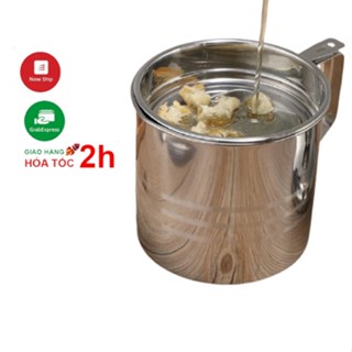 Bình Lọc Dầu Ăn Có Lưới Lọc Cặn bằng INOX 304. Bình Đựng Dầu chiên lọc cặn. Ca lọc cặn dầu ăn nhà bếp