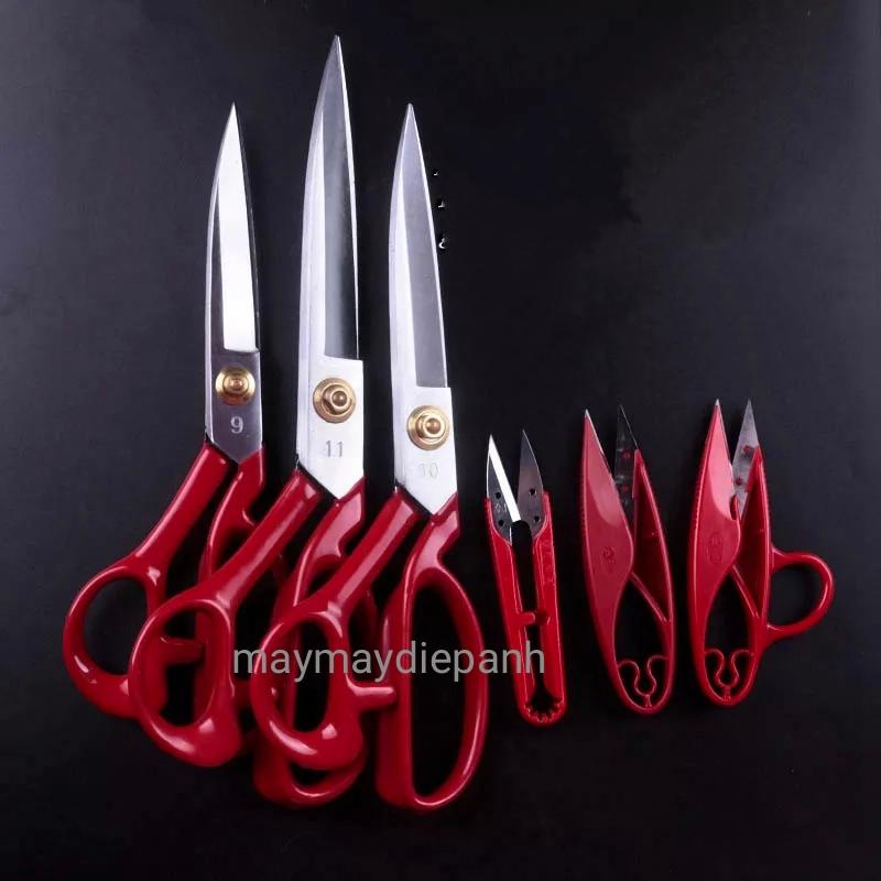 Kéo cắt vải siêu sắc Pin  màu đỏ, đen 9 inch,10 inch,11 inch,12inch
