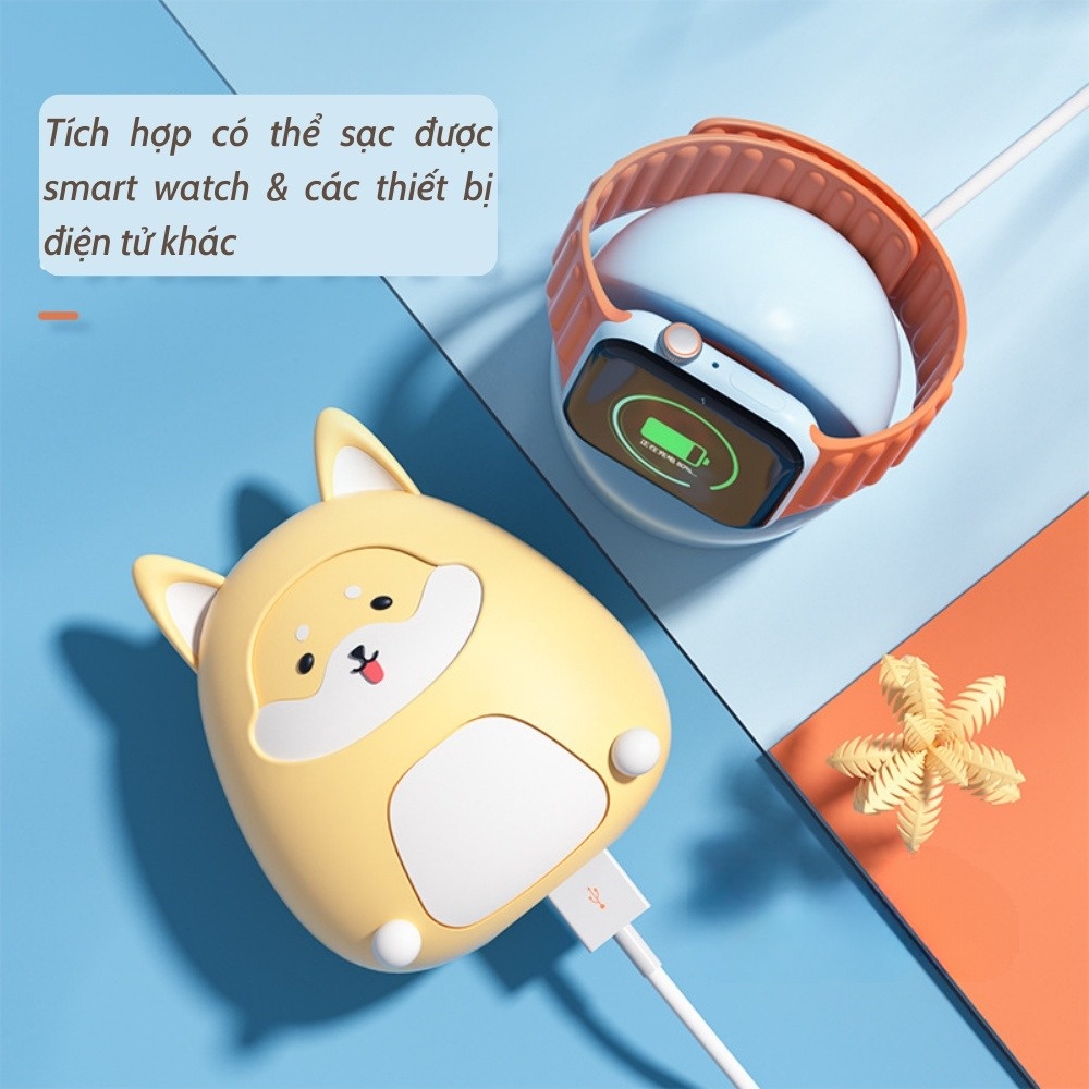 Máy sưởi mini cầm tay kiêm Sạc dự phòng dung tích lớn 6000mAh, máy sưởi mini đa năng