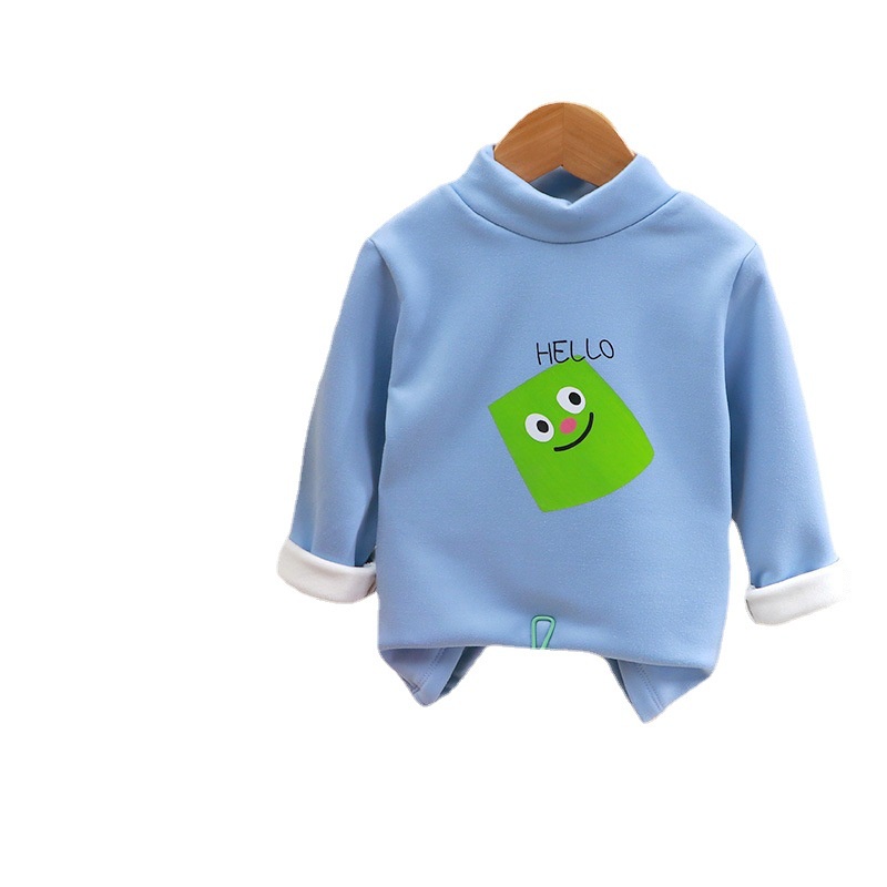 Áo Khoác Tay Dài Cổ Cao Giữ Ấm In Họa Tiết Thời Trang Thu Đông Cho Bé Trai Và Gái