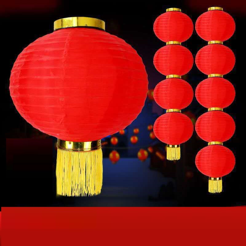 Đèn lồng vải tròn chịu được nắng mưa ngoài trời trang trí Tết, lễ hội