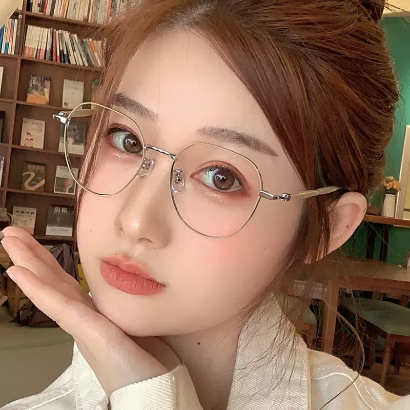 Mắt Kính Gọng Tròn Trong Suốt Chống Ánh Sáng Xanh Chống Bức Xạ Cho Nữ