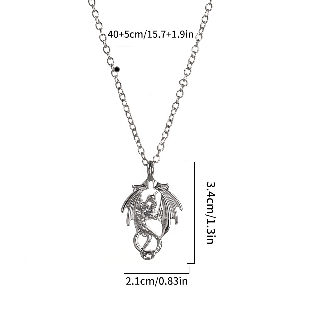 Vòng cổ Mặt Hình Rồng Đính Đá Phong Cách Hip hop Cho Nam Và Nữ