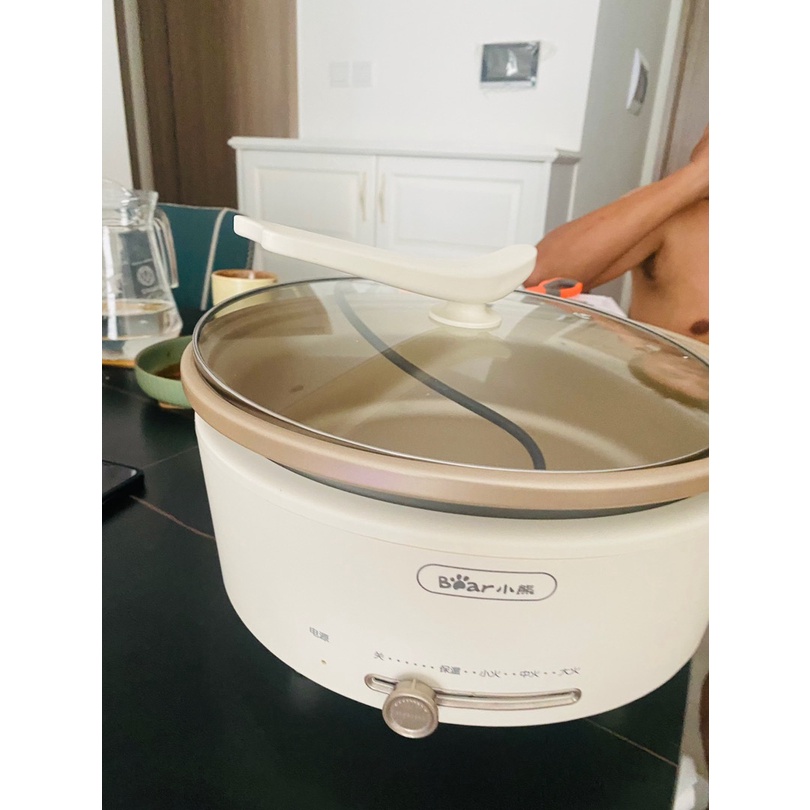 Nồi Lẩu Uyên Ương Bear 5L Thiết Kế Hiện Đại Thoải Mái Cho Cả Gia Đình, Nồi Lẩu Bear 2 Ngăn