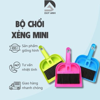 Bộ chổi xẻng quét văn phòng, vệ sinh máy tính, bàn làm việc, bàn thờ - Bộ chổi và ki hốt rác mini