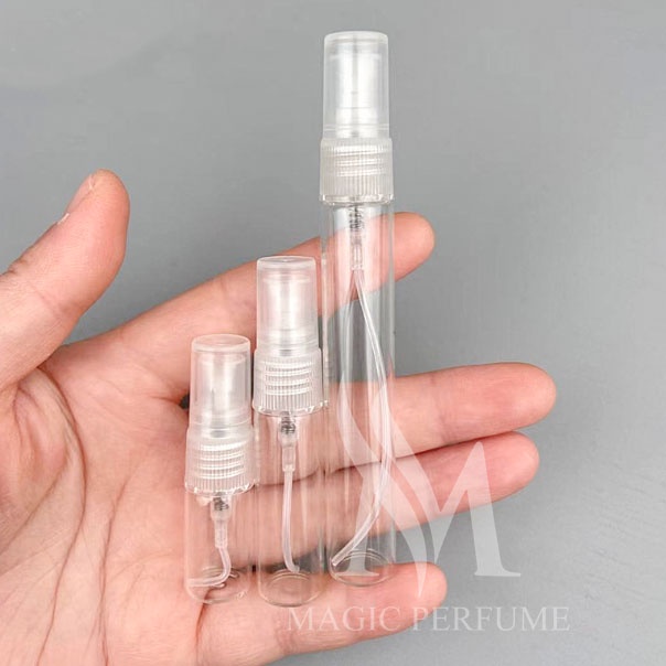 Combo 100 chai lọ đựng nước hoa thủy tinh 2ml , 3ml, 5ml tròn nắp trong dạng xịt phun sương