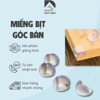 Miếng bọc góc bàn bịt cạnh bàn silicon, bọc cạnh bàn kính, cạnh tủ vuông an toàn cho bé