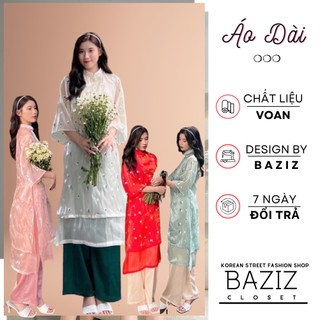Áo dài tết nữ cách tân kèm quần lụa / Đầm áo dài cách tân kèm quần lụa