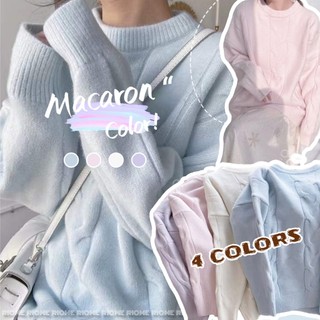 🌈Khuyến trái mùa 🌈 Áo sweater Tròng Đầu Dáng Rộng Siêu Mềm Ấm Áp Màu macaron Dễ Thương Cho Nữ