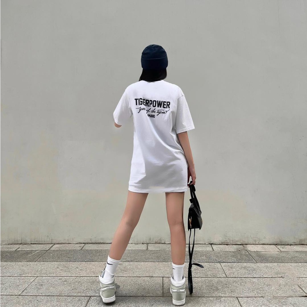 Áo Thun Amand Unisex Tiger Patch T-Shirt - white