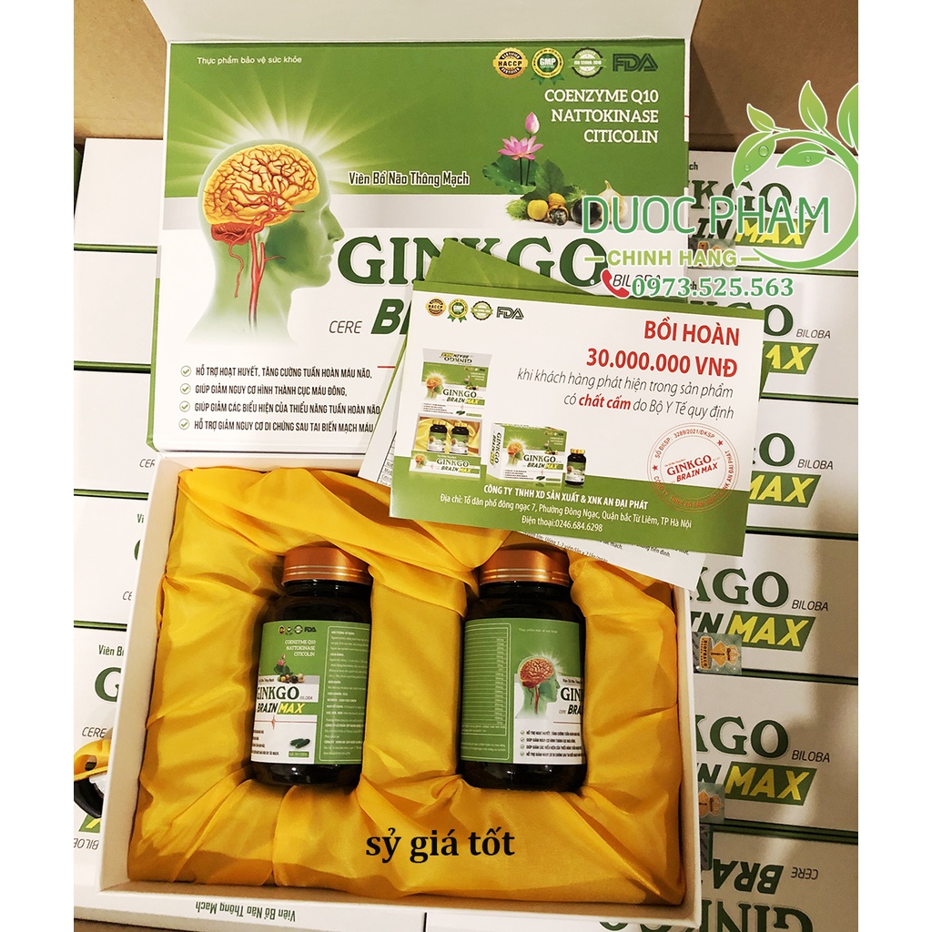 Viên bổ não thông mạch Ginkgo Biloba Cere Brain Max