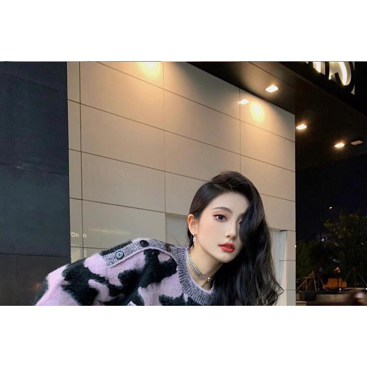 Áo Sweater Dệt Kim Dày Cổ Tròn Họa Tiết Kẻ Sọc Màu Sắc Tương Phản Thời Trang Thu Đông 2023 Cho Nữ