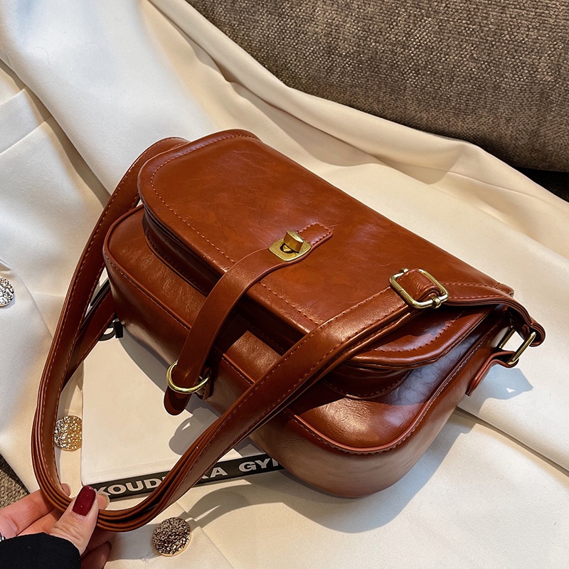 Túi Đeo Chéo Hình Vuông Nhỏ Màu Trơn Dễ Phối Đồ Thời Trang Cho Nữ