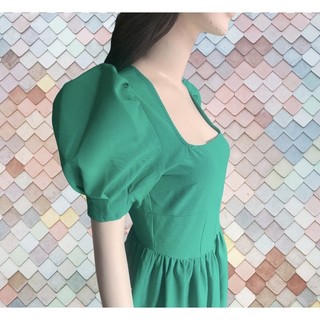 Đầm Midi Cổ vuông chất kate thun co giãn Express(2918)