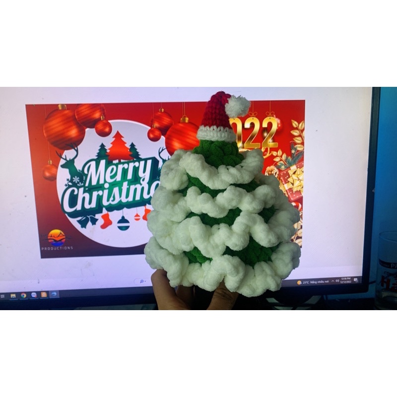 Cây thông noel bằng len trang trí🎄🎄