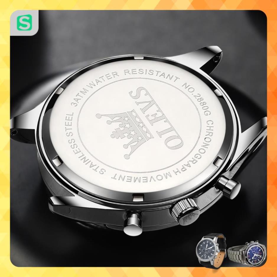OLEVS 2880 Đồng hồ nam chính hãng Dây da có chức năng Lịch chống vô nước phát sáng Mặt số