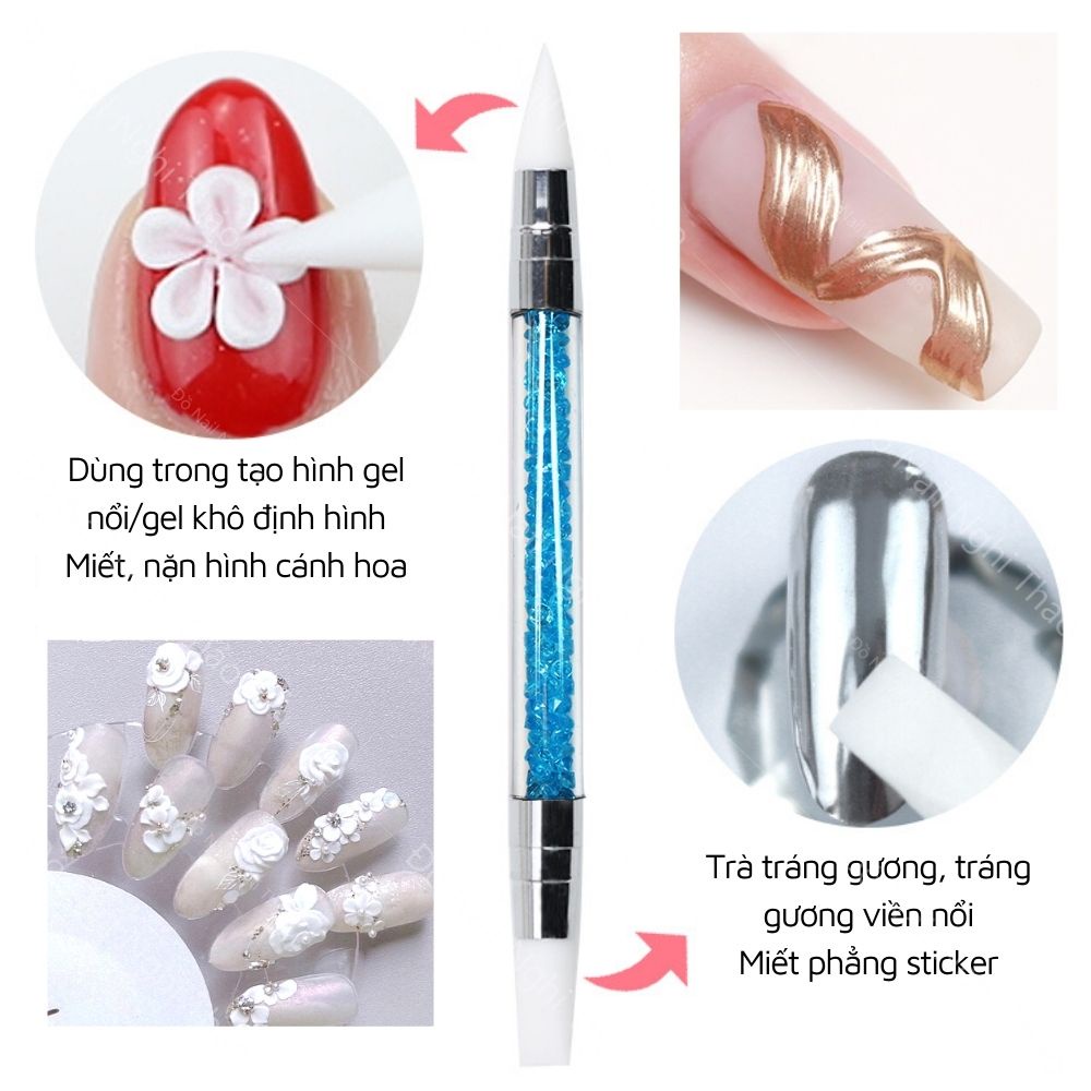 Bút silicon 2 đầu NGHI THẢO miết sticker, nặn gel làm hoa