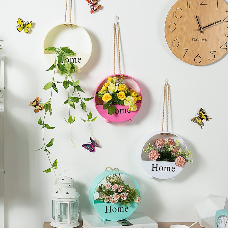 Giỏ trồng cây treo tường - Kệ decor trang trí tường - Giỏ hoa treo tường chữ HOME - KTT58 NHỰA