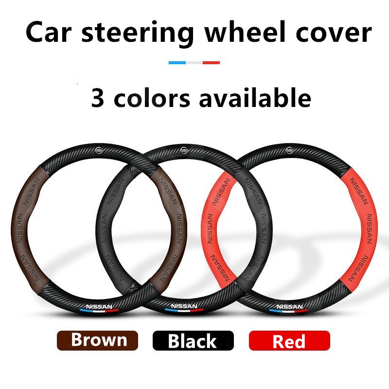 Vỏ Bọc Vô Lăng In Logo 3D Cho Xe Hơi NISSAN March Juke Skyline Terrano Gtr Livina Serena Xtrail t31 t30