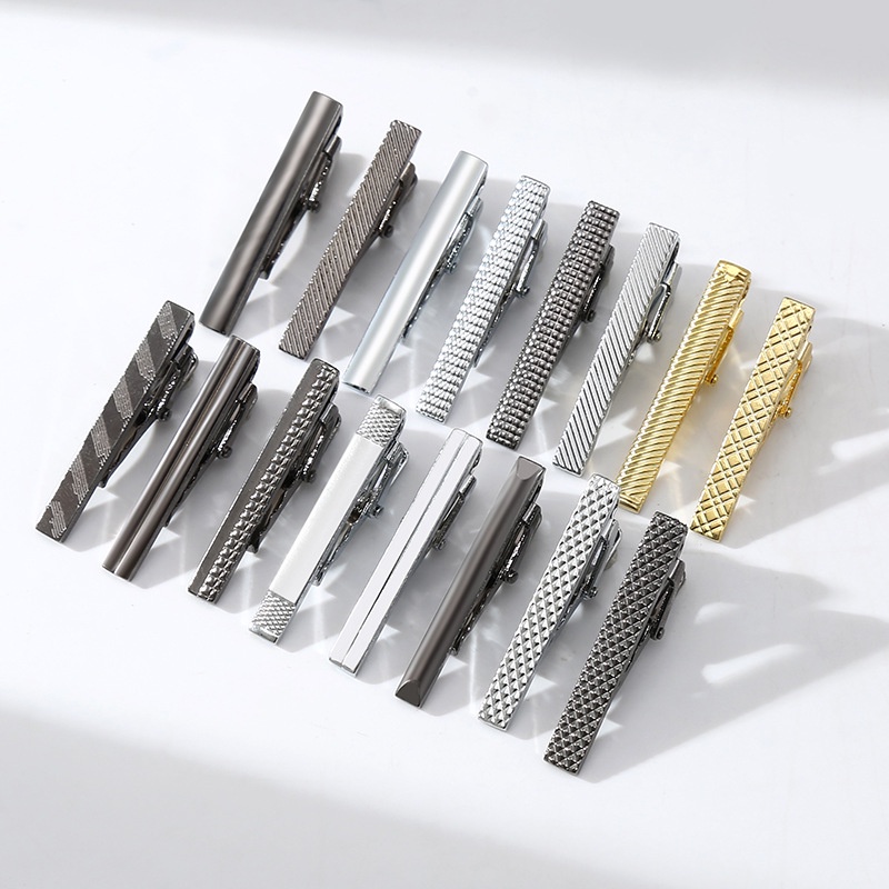 Kẹp Cà Vạt Bản Ngắn 4.5cm Tráng Gương Màu Vàng / Bạc Thời Trang Sang Trọng Cho Nam
