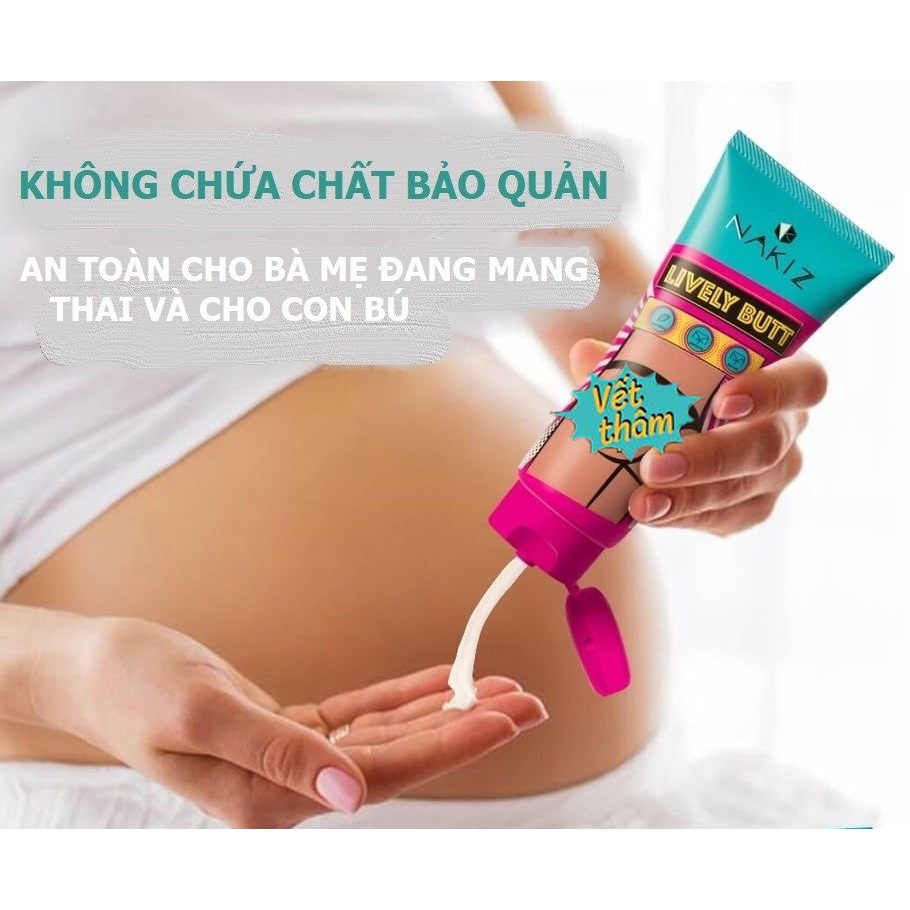 NAKIZ LIVELY BUTT 〡 Bộ kem + muối tẩy tế bào chết thoa thâm, mụn Mông, Bẹn, Nách, Lưng, Nhũ hoa, Cùi chỏ, Đầu gối