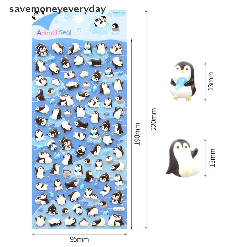 Sticker Dán Trang Trí Nhật Ký / Nhật Ký Hình Chim Cánh Cụt / Gấu Trúc / Chim Cánh Cụt