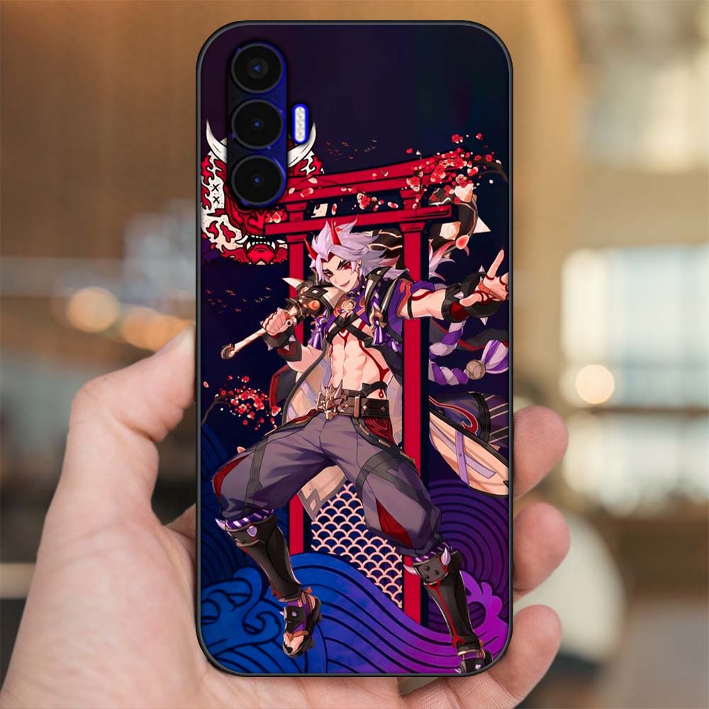 Ốp lưng Tecno Pop 5 viền đen in hình Arataki Itto Genshin Impact