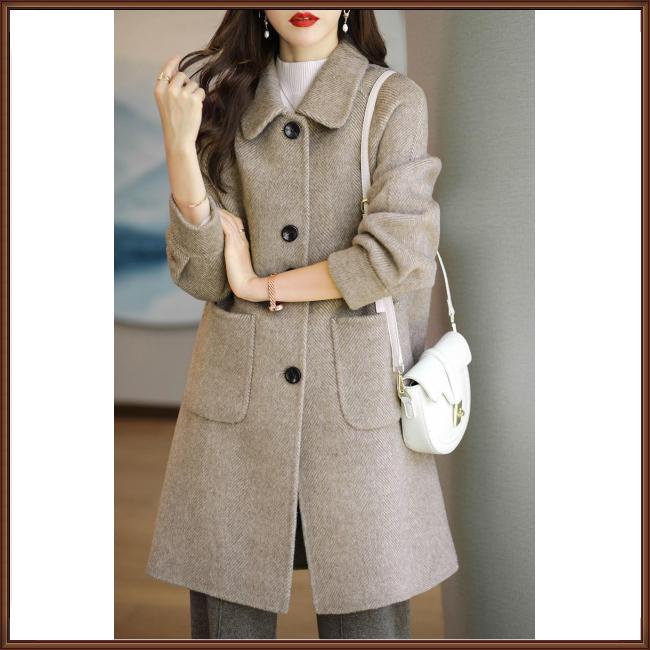 Áo Khoác Len Dày Dặn Tay Dài Màu Sắc Thời Trang Dành Cho Nữ