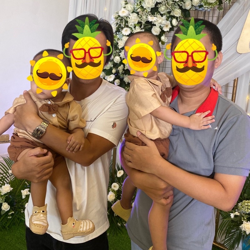 Set sơ mi tay ngắn bé trai đính nơ