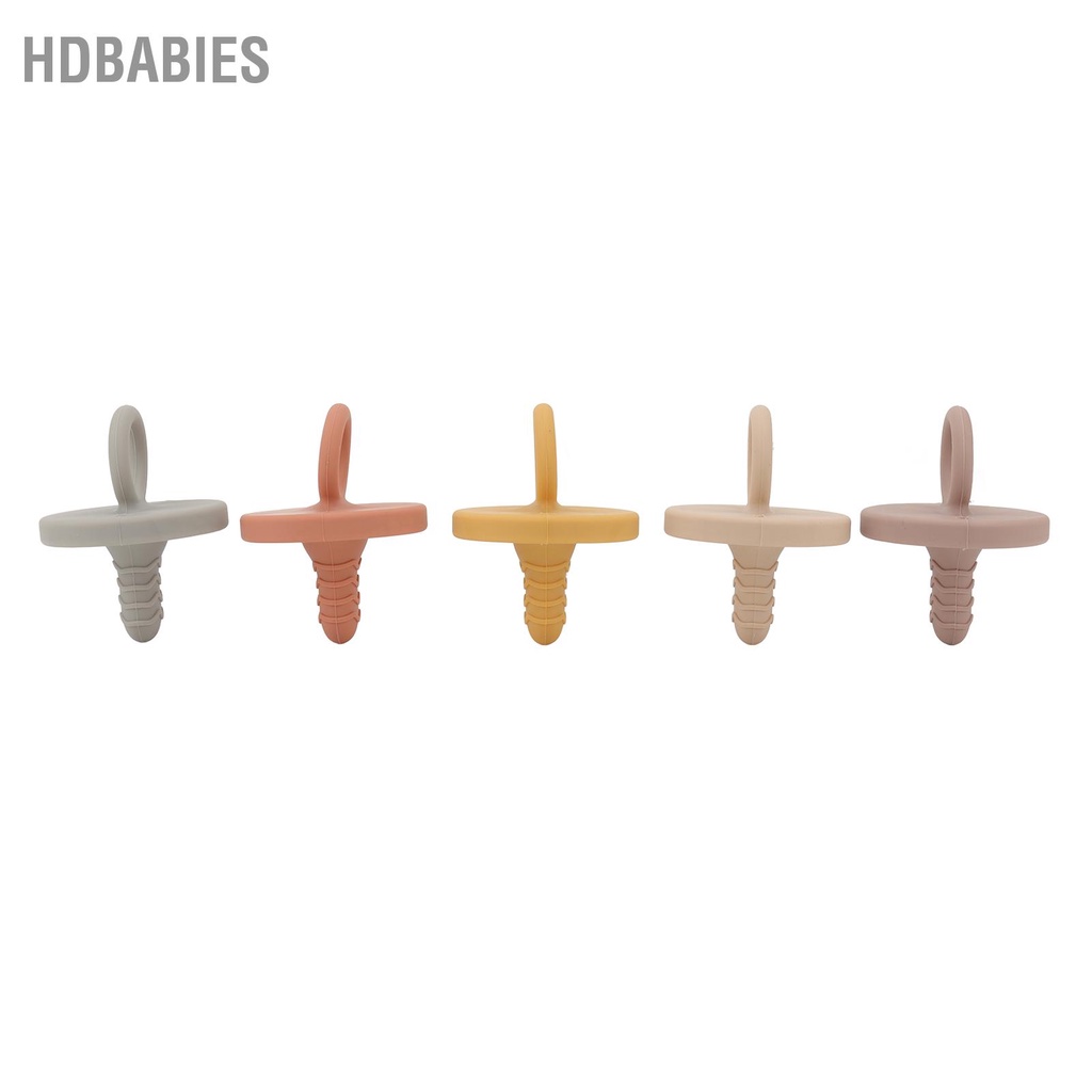 HDbabies Núm vú giả cho trẻ sơ sinh 5PCS có tay cầm thoải mái hoàn toàn bằng silicon để ngủ