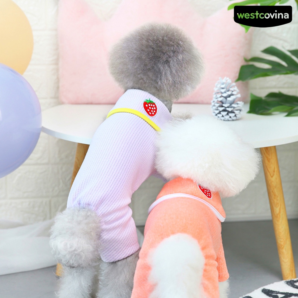 [COD]♘Bộ Đồ Ngủ Liền Thân Giữ Ấm Bốn Chân Màu Trơn Thời Trang Dành Cho Cún Cưng Cỡ Nhỏ