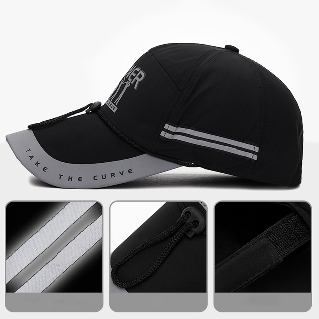 Mũ Lưỡi Trai Chống Nắng Có Dây Đeo Phản Quang Mau Khô Chống Gió Có Thể Điều Chỉnh Bảo Vệ Hàng Ngày Cho Nam Nữ