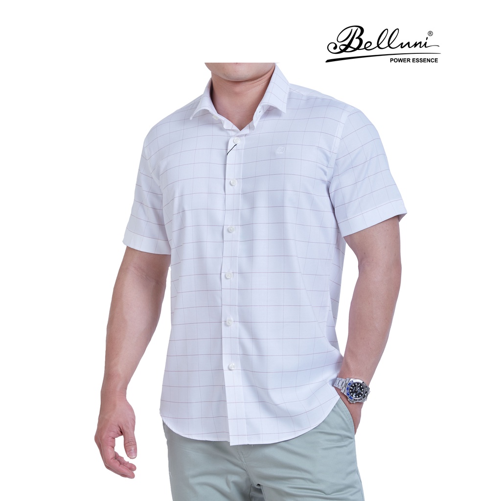 Áo sơ mi nam ngắn tay BELLUNI vải sợi tre chống nhăn- ANS.BP.BE.2.W3