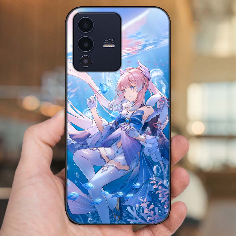 Ốp lưng Vivo V23 5G viền đen in hình Sangonomiya Kokomi Genshin Impact