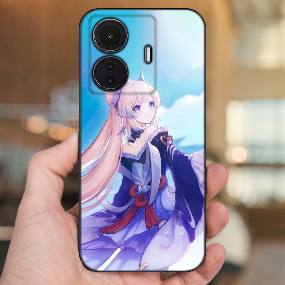 Ốp lưng Vivo T1 5G viền đen in hình Sangonomiya Kokomi Genshin Impact