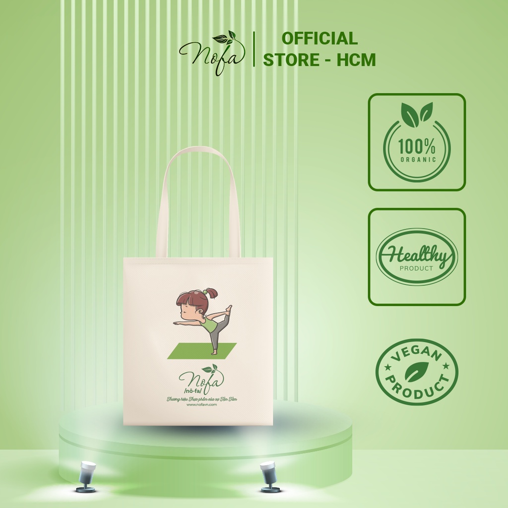 [Quà tặng] Túi canva,túi vải đi học Nofa, in hình, size lớn dùng để đi làm, đi chơi, tặng mẫu ngẫu nhiên