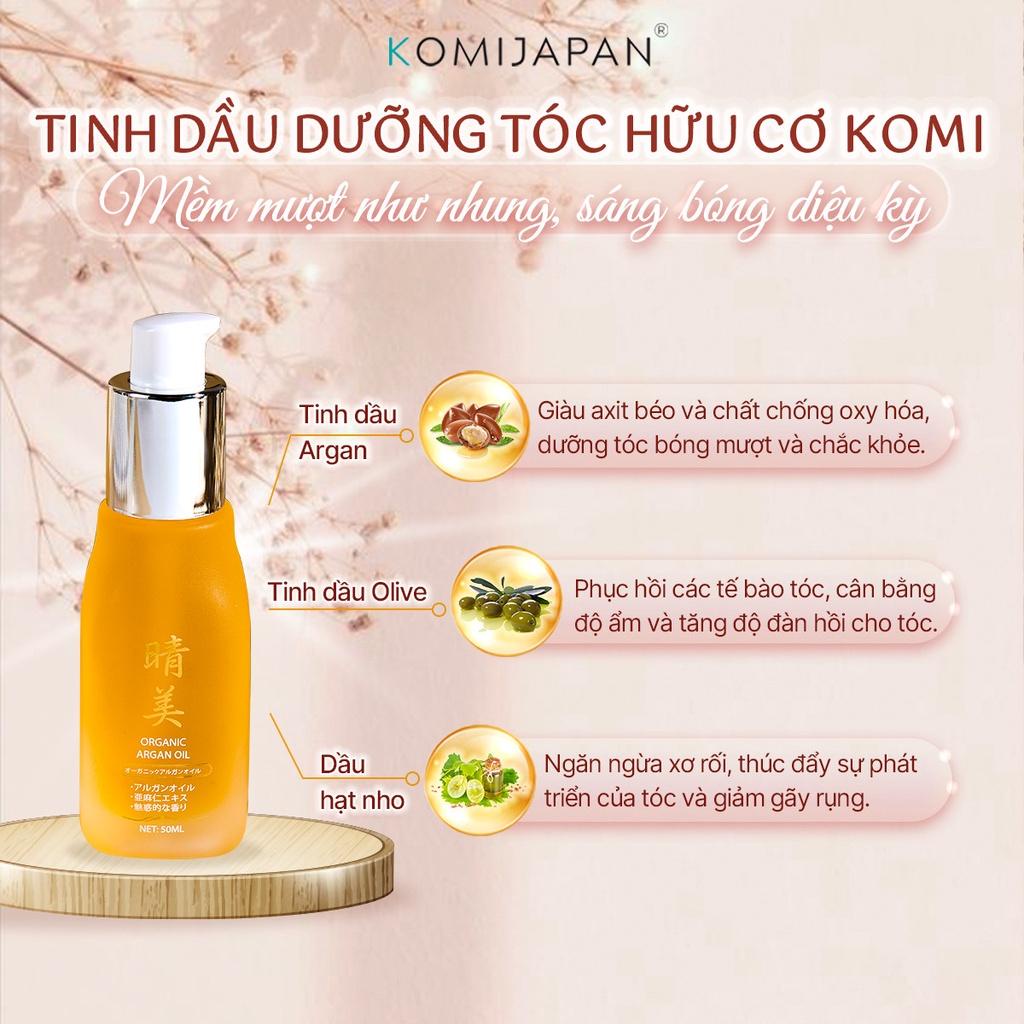 Tinh Dầu Dưỡng Tóc Hữu Cơ KOMI JAPAN Nhật Bản 50ml - Dưỡng Tóc Chuyên Sâu, Ngăn Ngừa Xơ Rối