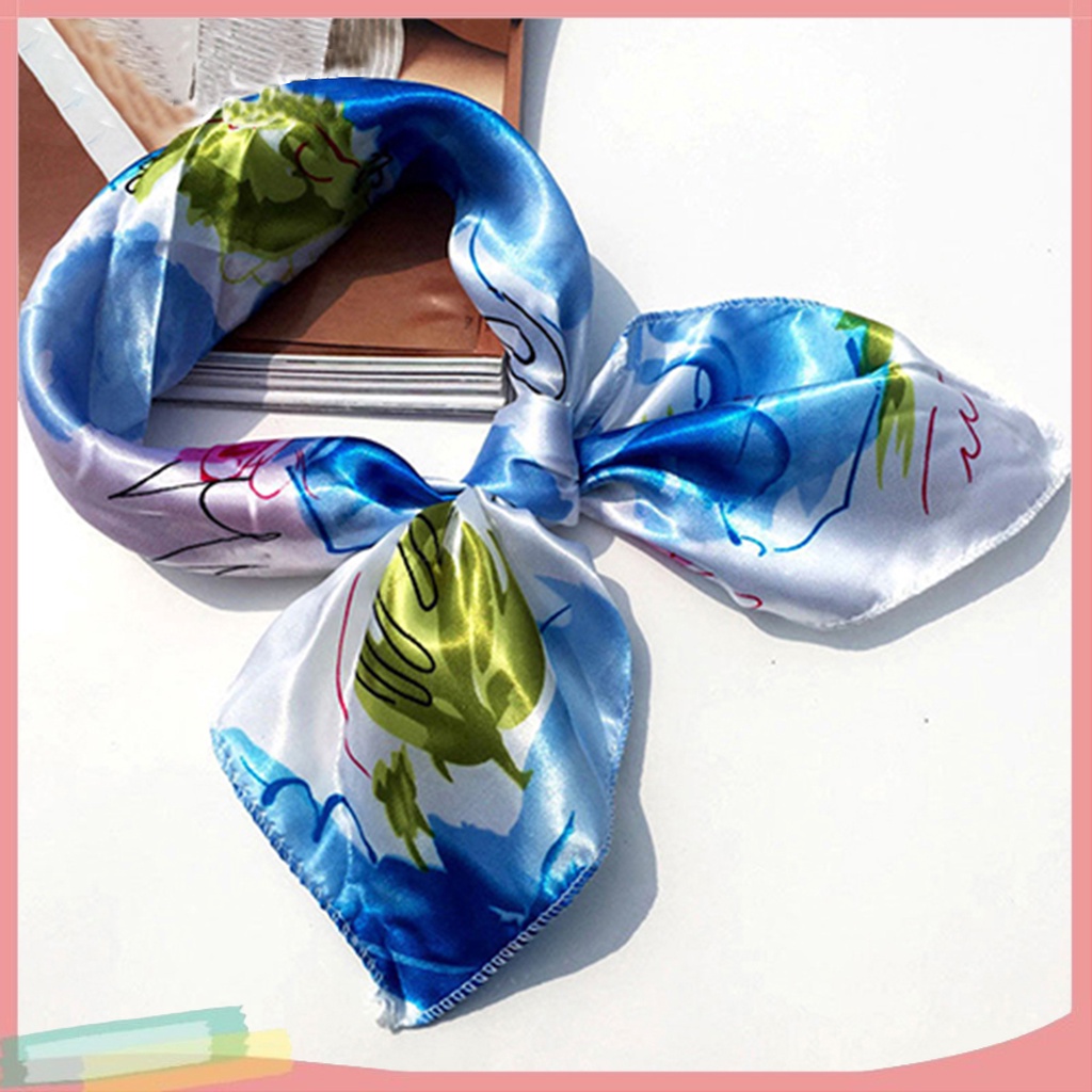 Khăn choàng cổ làm bằng lụa nhân tạo thiết kế xinh xắn dành cho phái đẹp