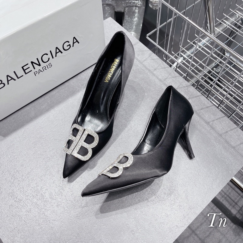 Cao Gót Balenciaga Đen Lụa Khoá Đá Full Size 35-39  -  By Anh Dinh Phuong