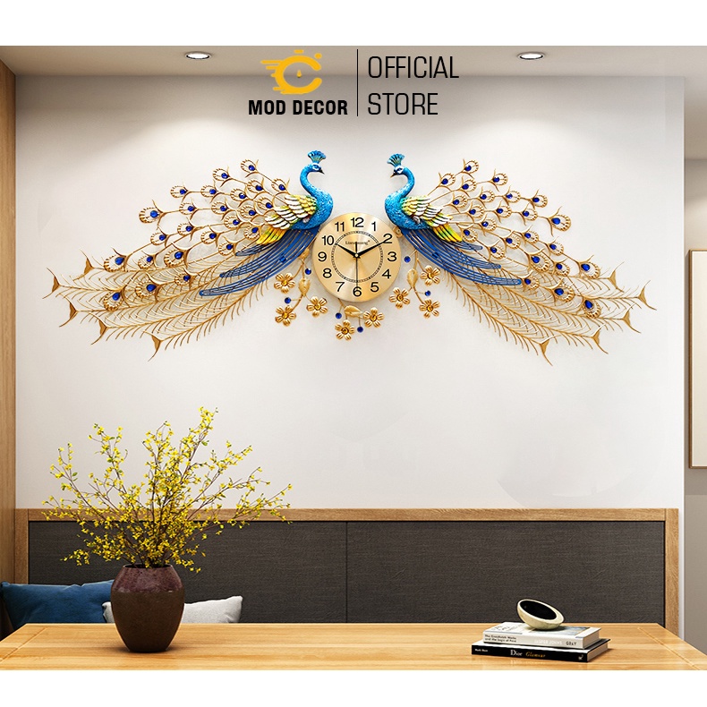 Đồng hồ treo tường trang trí công phượng, công đôi MOD Decor, Lianzhang JJT mã 686