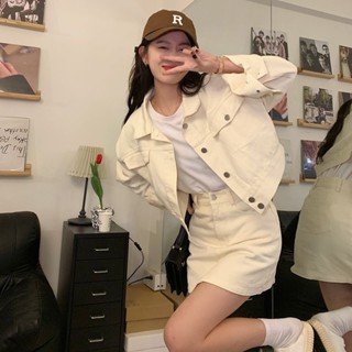 [Sẵn] Set Jean bò nữ áo khoác tay dài phối chân váy chữ A thời trang cá tính năng động( ảnh thật ở cuối )